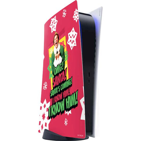 Elf OMG Santas Coming PS5 Digital Edition Console Skin